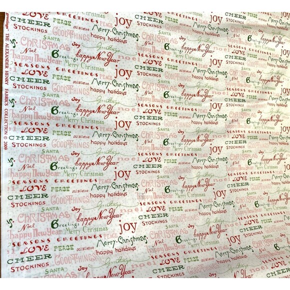 VTG - 2009 - Sew Christmas! Greetings - Alexander Henry - THIS IS A 2 YARD PIECE - Picture 3 of 9